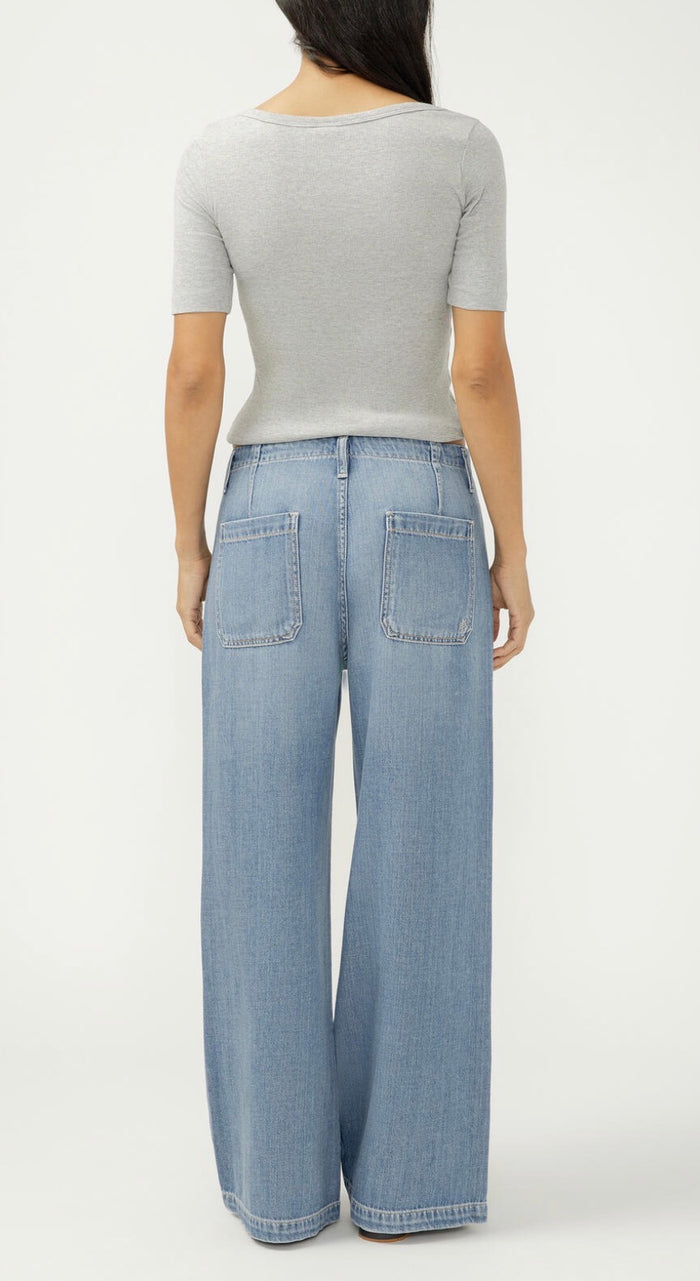 SILVER Wide Leg Drawstring Beach Jeans-Ventura
