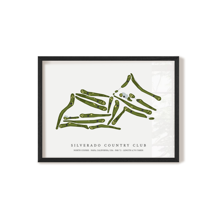 Silverado Country Club - North Course | Golf Course Map | Black Frame