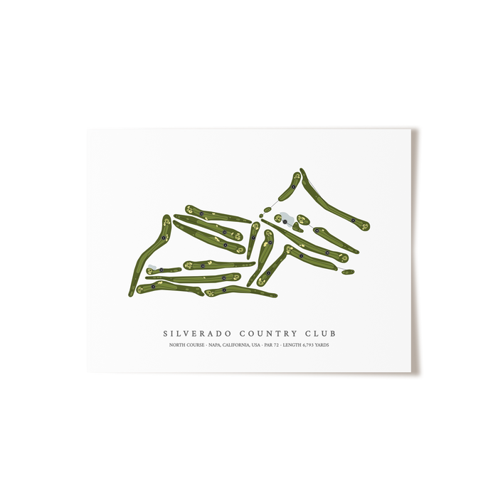 Silverado Country Club - North Course | Golf Course Map | Unframed