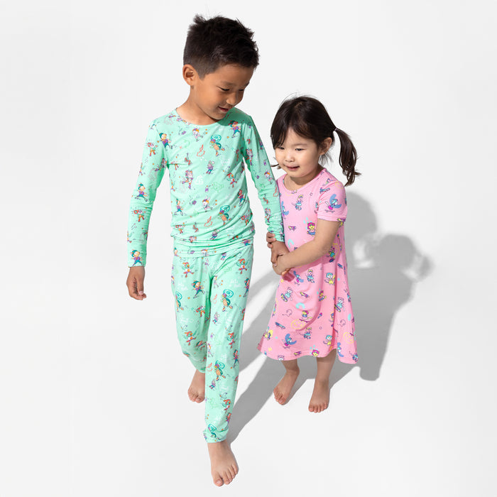 Skater Kitty Bamboo Girls' Short Sleeve Dress