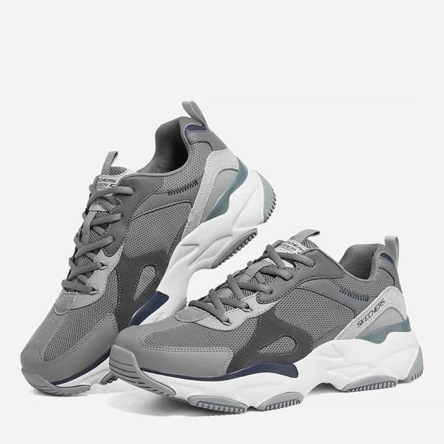 SKECHERS LanderS GRAY/NAVY BLUE Chunky Shoes 237486 - GYNV SKM92 - Runner