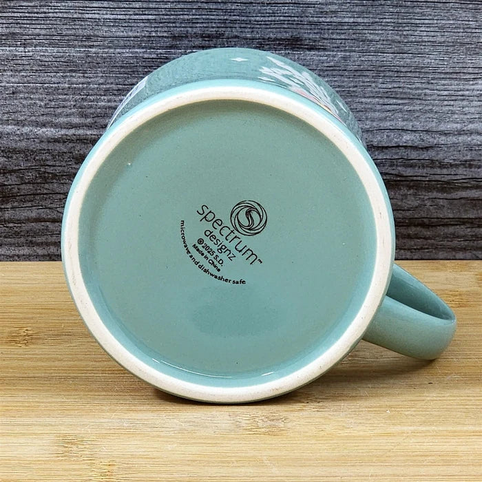 Skeleton Hand OK Sign Coffee Mug Halloween Orange Ceramic Tea Cup Blue Sky 18oz