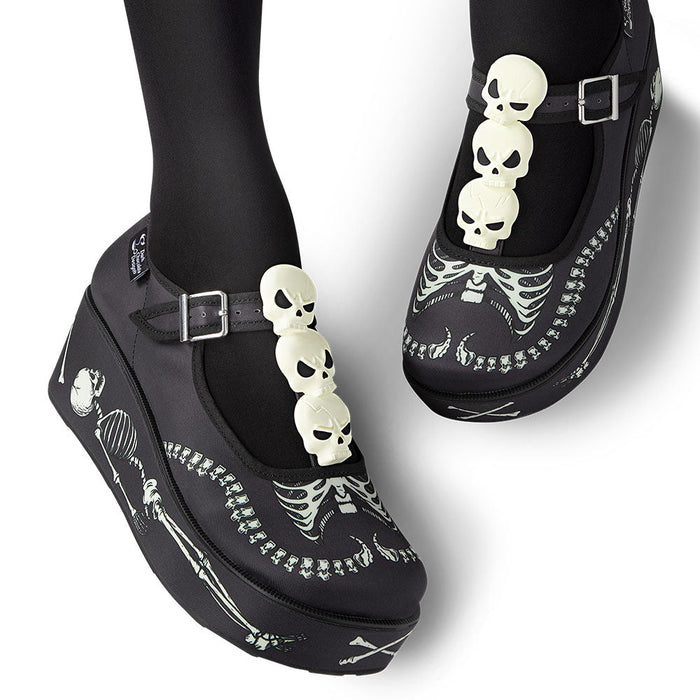 Skeletons Under My Bed Women's Mary Jane Platforms