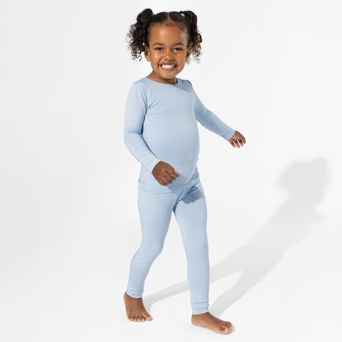 Sky Blue Bamboo Kids Pajamas