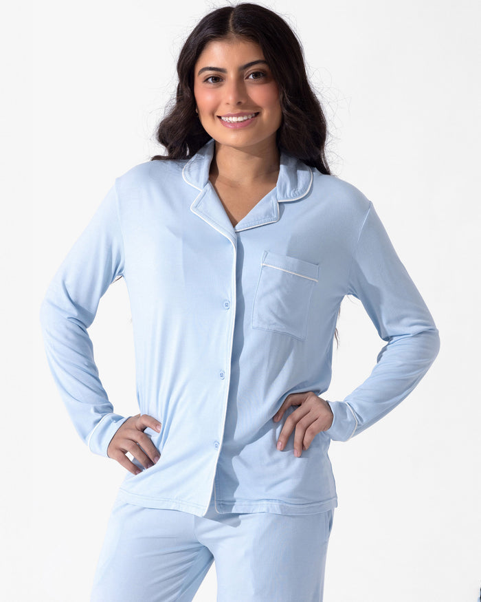 Sky Blue Bamboo Women's Pajama Set