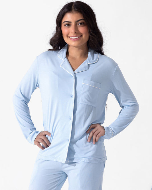 Sky Blue Bamboo Women's Pajama Set