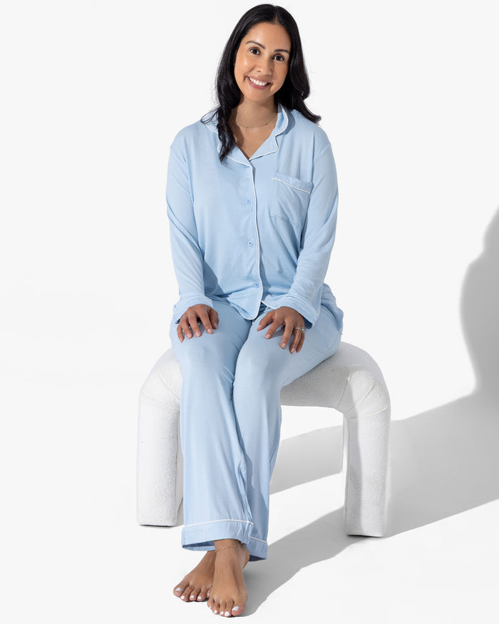Sky Blue Bamboo Women's Pajama Set