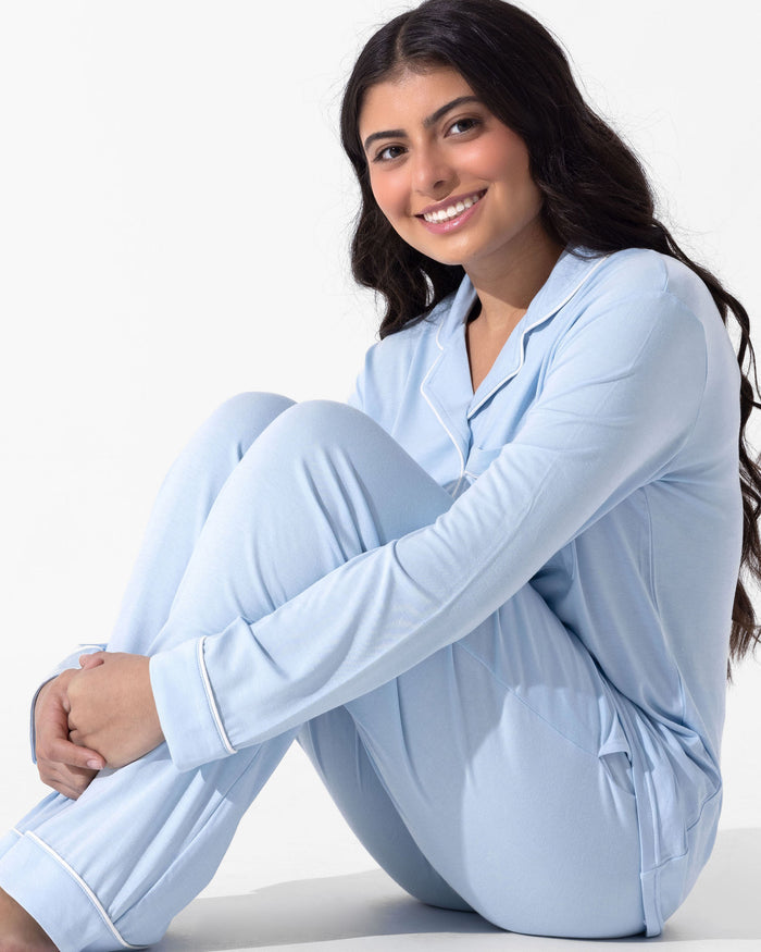 Sky Blue Bamboo Women's Pajama Set