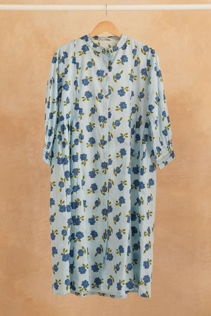 Sky Blue Floral Printed Kurta - Tara - C - Tara
