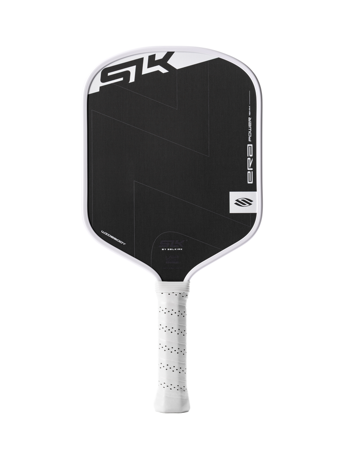 Selkirk SLK ERA Power pickleball paddle in black and white.