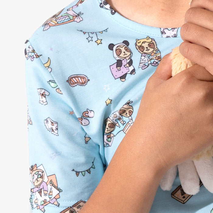 Sloth Pajama Party Bamboo Kids Pajama Short Set