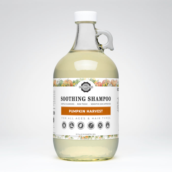 Rustic Strength, Soothing Shampoo, 64oz Glass, Pumpkin Harvest
