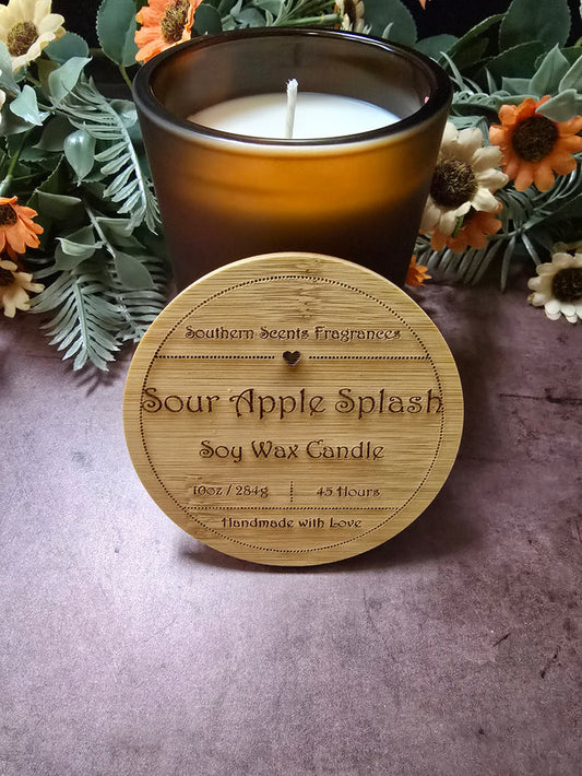 Sour Apple Splash - Soy Wax Candle - Hand Poured - 10oz