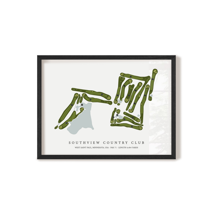 Southview Country Club | Golf Course Map | Black Frame