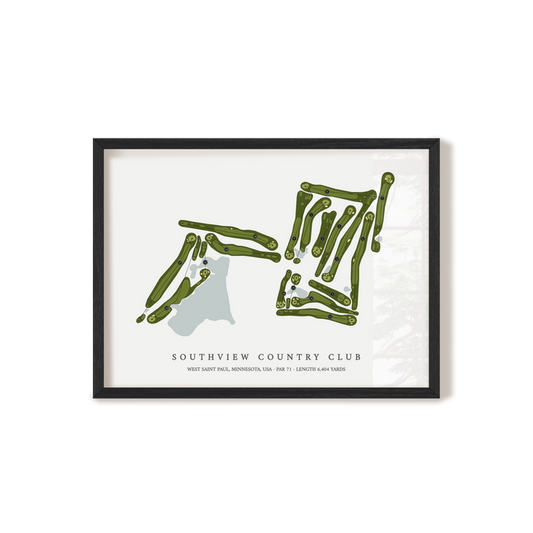 Southview Country Club | Golf Course Map | Black Frame