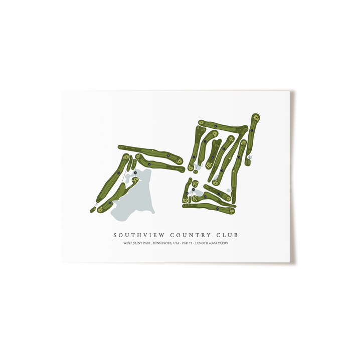 Southview Country Club | Golf Course Map | Unframed