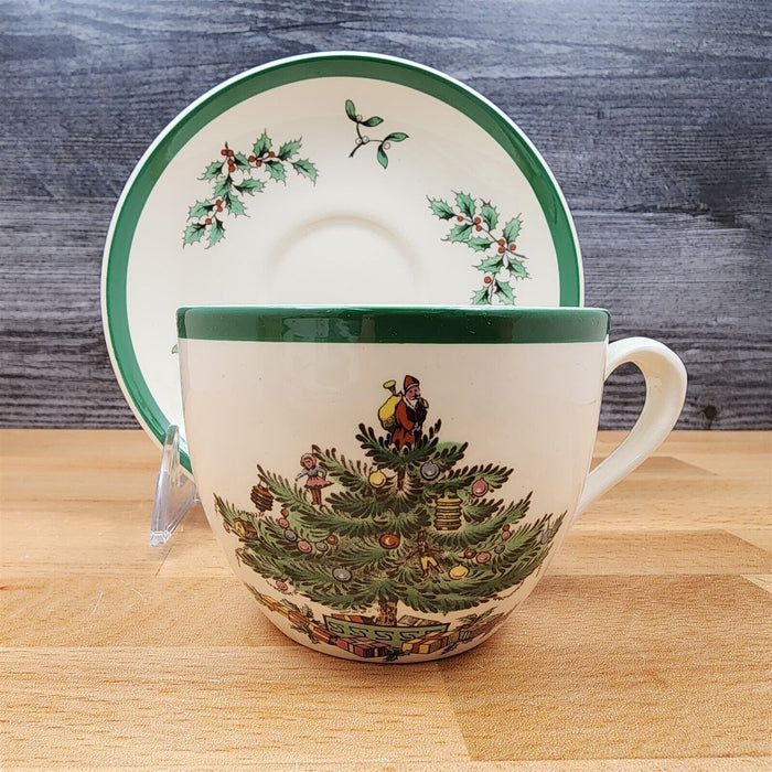 Spode Christmas Tree Set of 4 Cup and Saucer Coffee Mug Dinnerware England