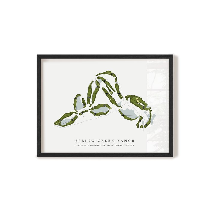 Spring Creek Ranch | Golf Course Map | Black Frame