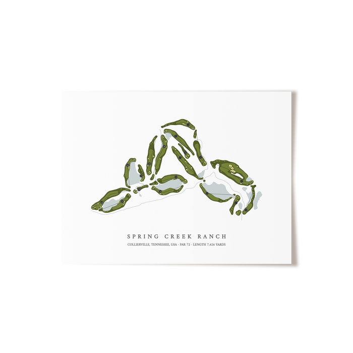 Spring Creek Ranch | Golf Course Map | Unframed