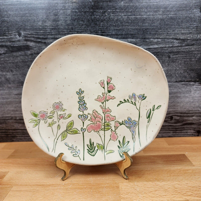 Spring Flowers Floral Set of 2 Plate Embossed Decorative by Blue Sky
