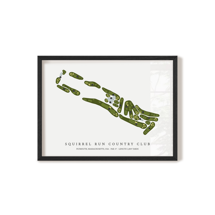Squirrel Run Country Club | Golf Course Map | Black Frame