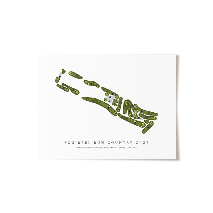 Squirrel Run Country Club | Golf Course Map | Unframed