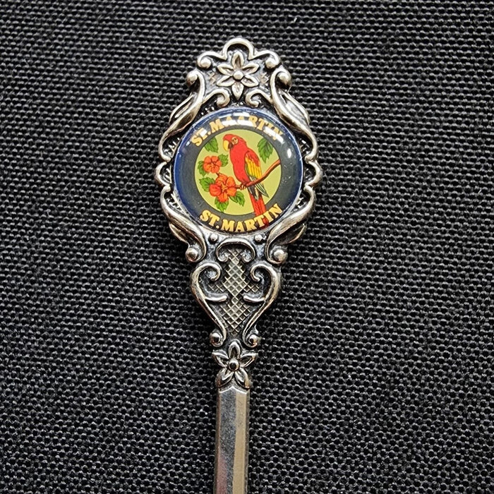 St Martin Island Collectible Travel Souvenir Spoon 4.5" (11cm) St Maartin Parrot