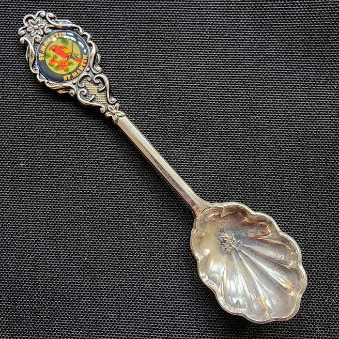 St Martin Island Collectible Travel Souvenir Spoon 4.5" (11cm) St Maartin Parrot