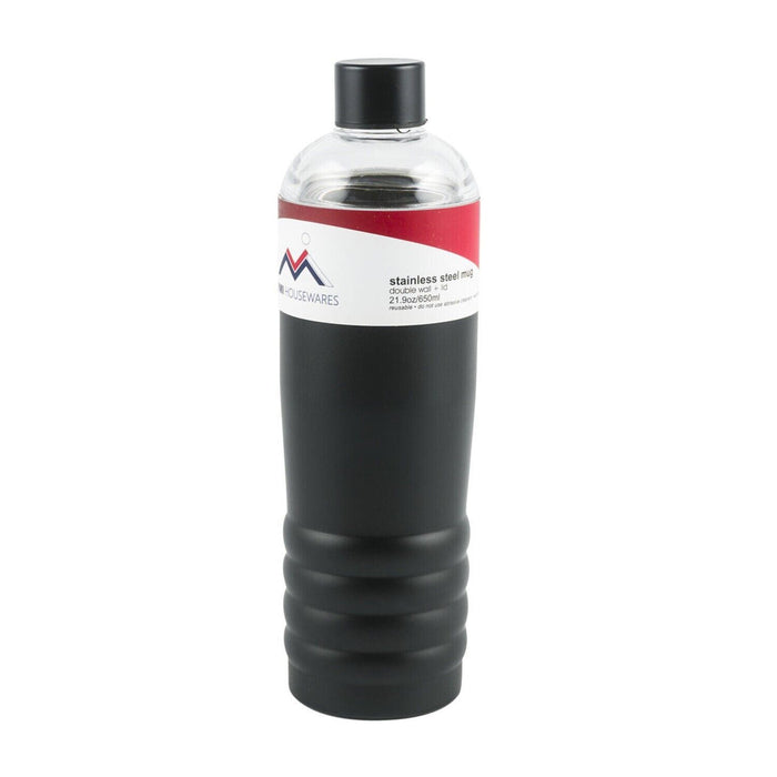 Stainless Steel Double Wall Insulated Tumbler 21oz Black BPA Free Reusable