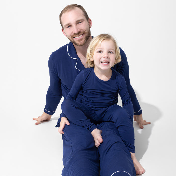 Starry Night Blue Bamboo Kids Pajamas