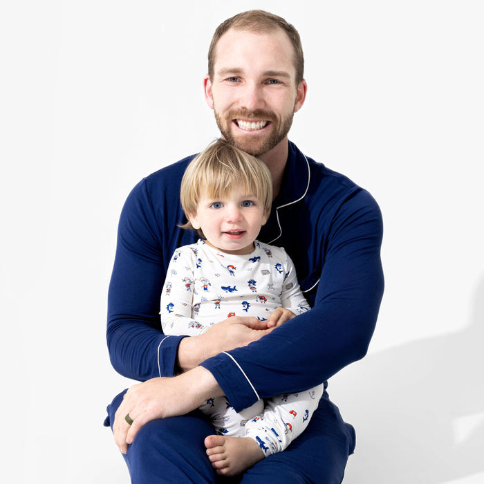 Starry Night Blue Bamboo Men's Pajama Set