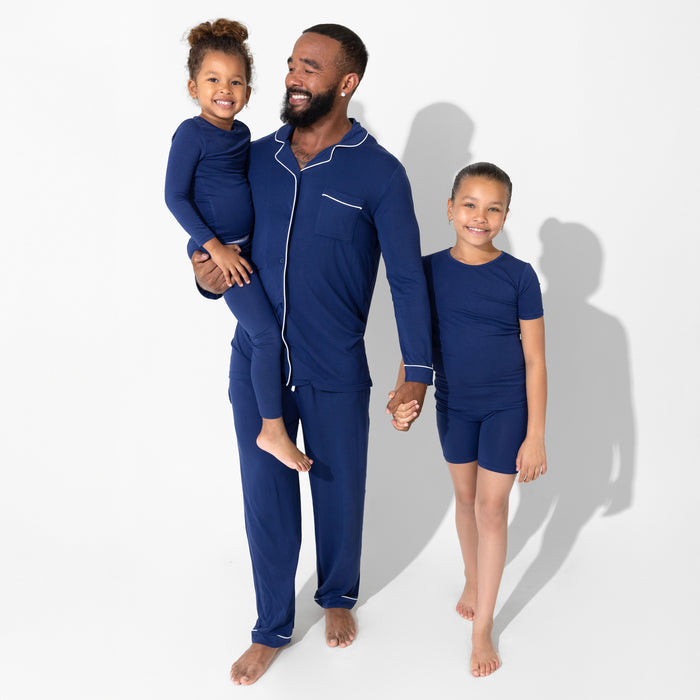 Starry Night Blue Kids Bamboo Pajama Short Set