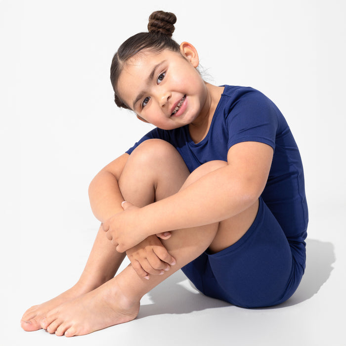 Starry Night Blue Kids Bamboo Pajama Short Set