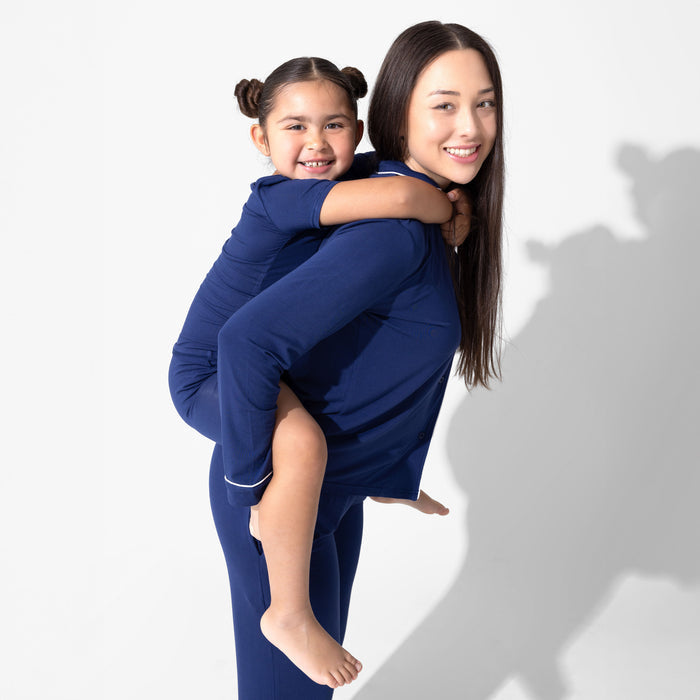 Starry Night Blue Kids Bamboo Pajama Short Set
