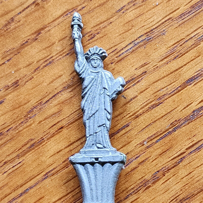 Statue of Liberty Monument Collectible Travel Souvenir Spoon 4" Pewter New York