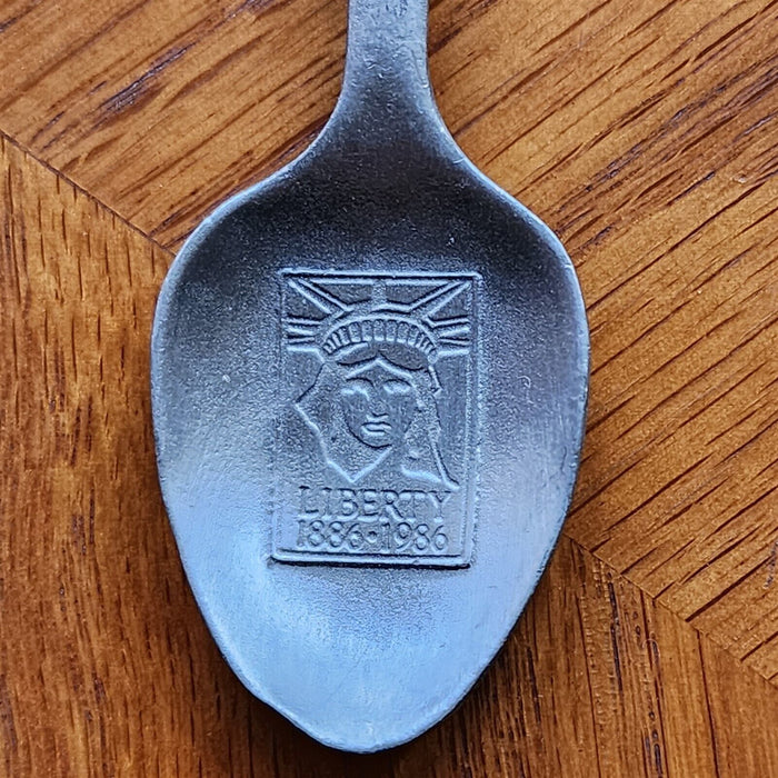 Statue of Liberty Monument Collectible Travel Souvenir Spoon 4" Pewter New York