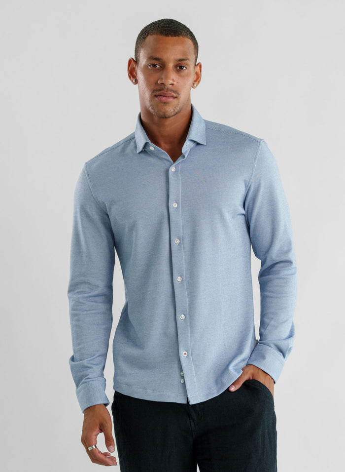 STONE ROSE 2 Tone Dry Touch Pique Long sleeve knit