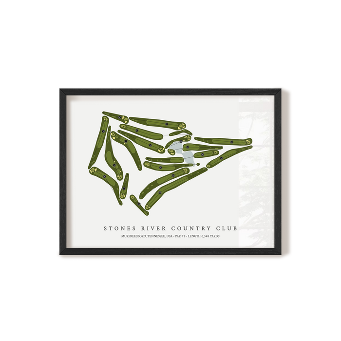 Stones River Country Club | Golf Course Map | Black Frame