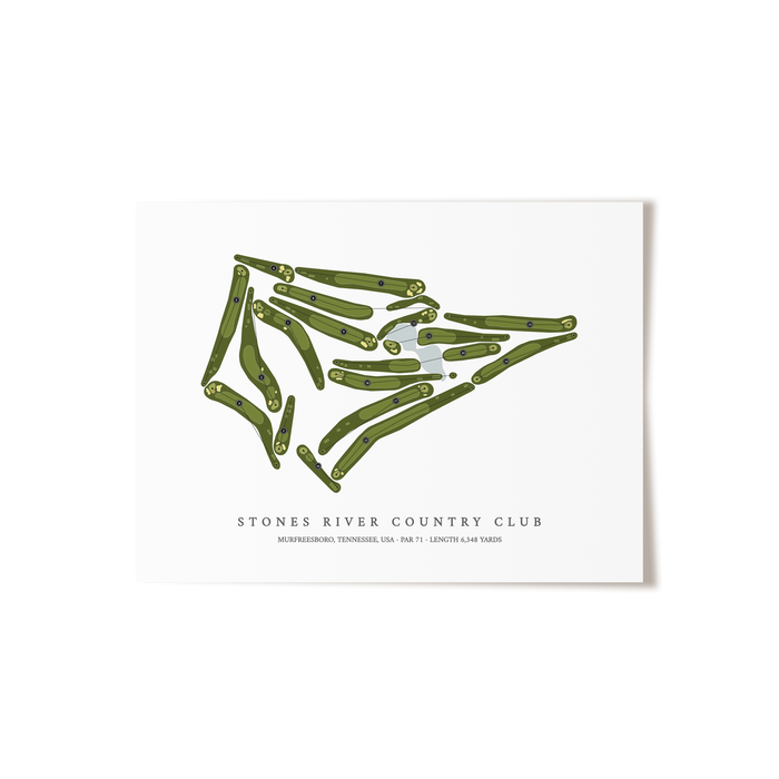 Stones River Country Club | Golf Course Map | Unframed