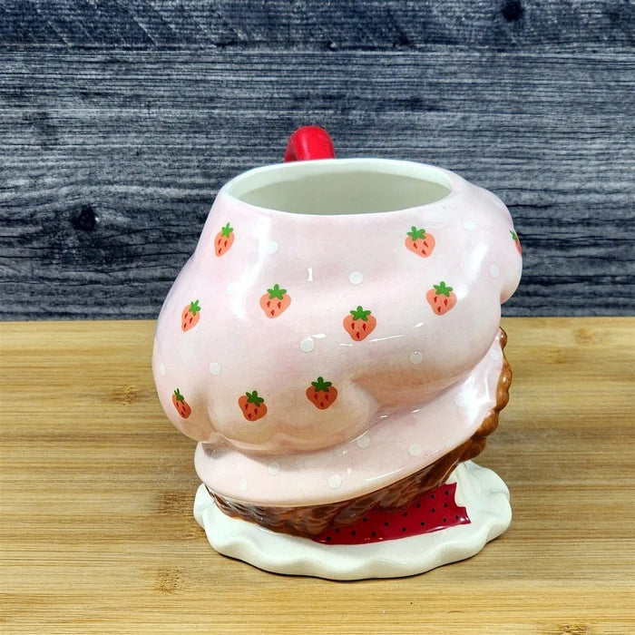 Strawberry Shortcake Coffee Mug 3D Ceramic Girl Face Tea Cup Blue Sky Goldminc