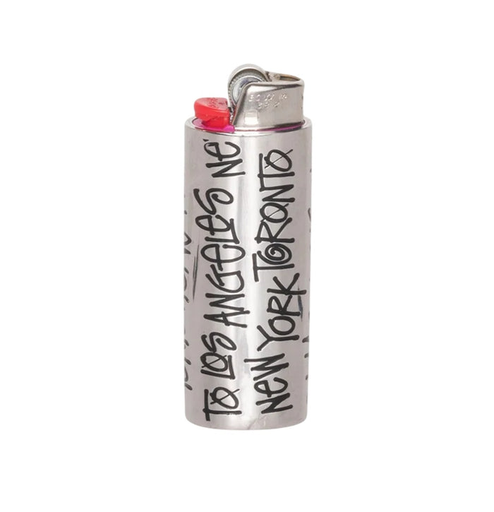 Stussy City Metal Lighter Case Silver - 138951