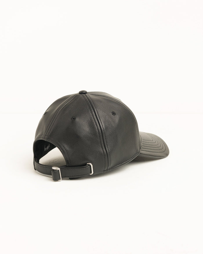Stussy Leather Basic Strapback Black Cap - O/S