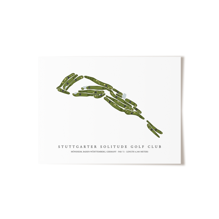 Stuttgarter Solitude Golf Club | Golf Course Map | Unframed
