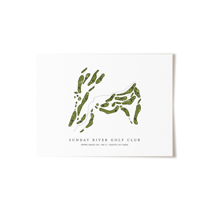 Sunday River Golf Club | Golf Course Map | Unframed