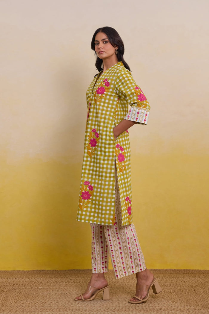 Sunshine Gingham Printed Co - ord Set - Tara - C - Tara