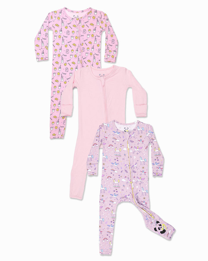 Sweet Dreams Girls Bundle -   Bamboo Convertible Footie
