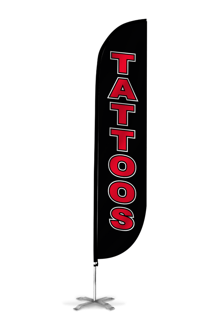 Tattoos Feather Flag Black