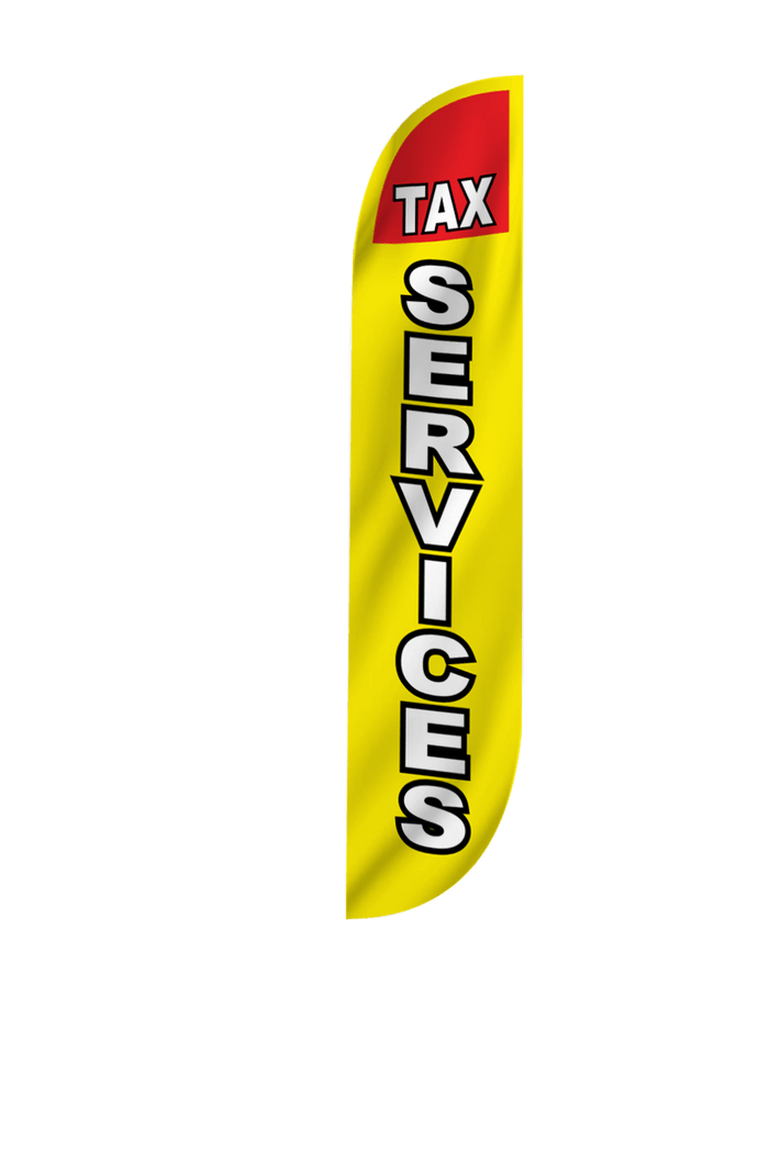 Tax Services Feather Flag in Yellow