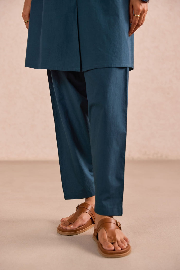 Teal Blue Cotton Co-ord Set - Tara-C-Tara