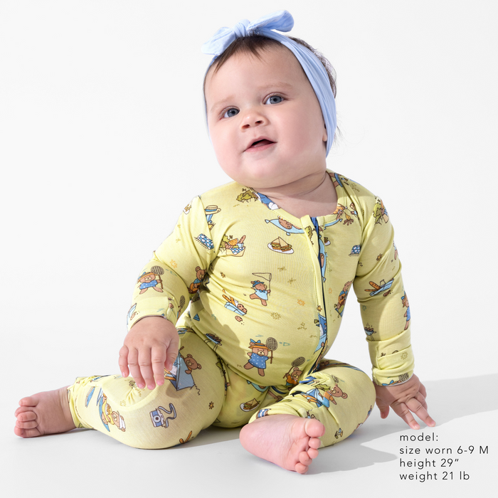 Teddy Bear Picnic Bamboo Convertible Footie